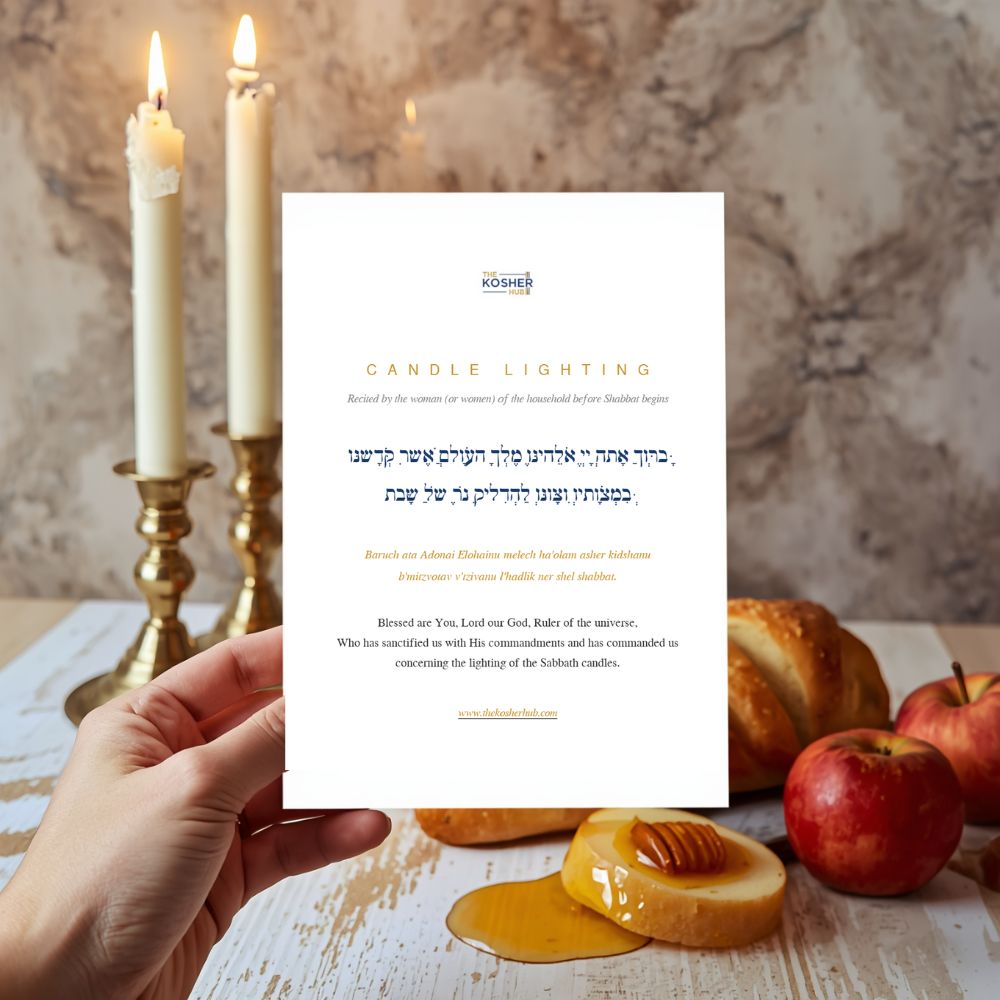 Free printable Shabbat Candle blessings from The Kosher Hub