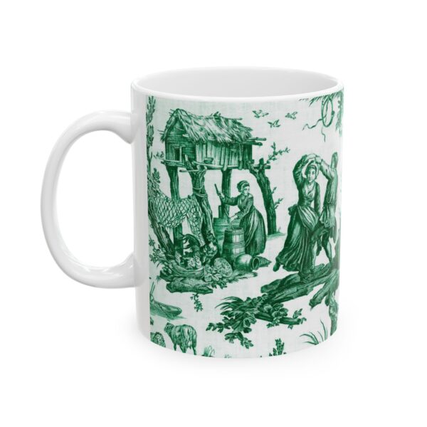 Green Toile de jouy Parev Mug