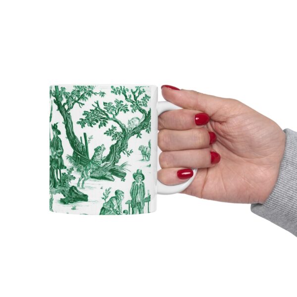 Green Toile de jouy Parev Mug