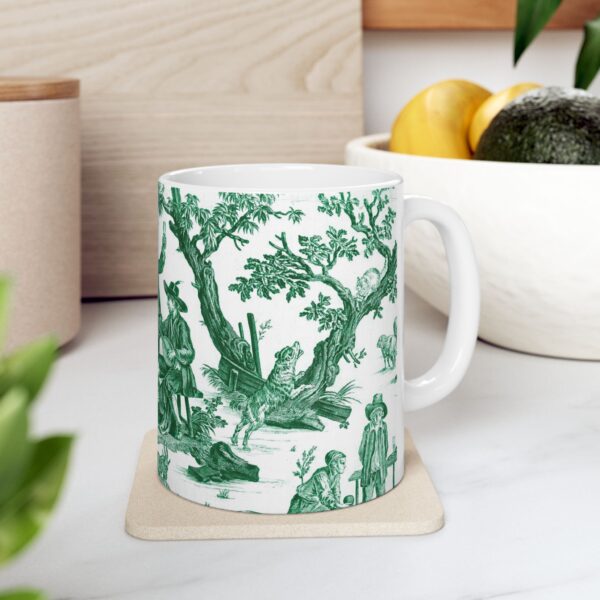 Green Toile de jouy Parev Mug