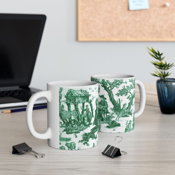 Green Toile de jouy Parev Mug