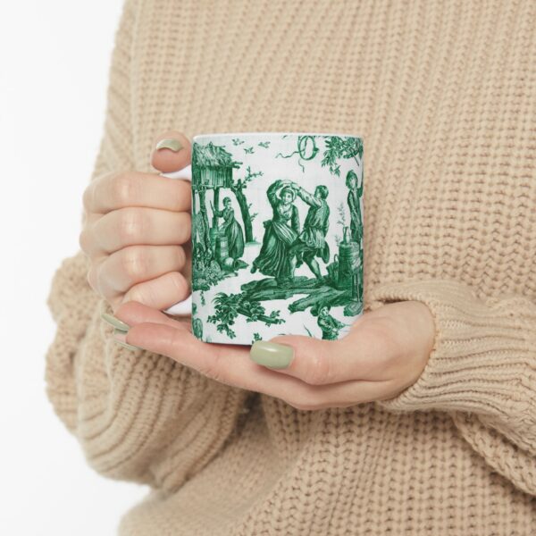 Green Toile de jouy Parev Mug