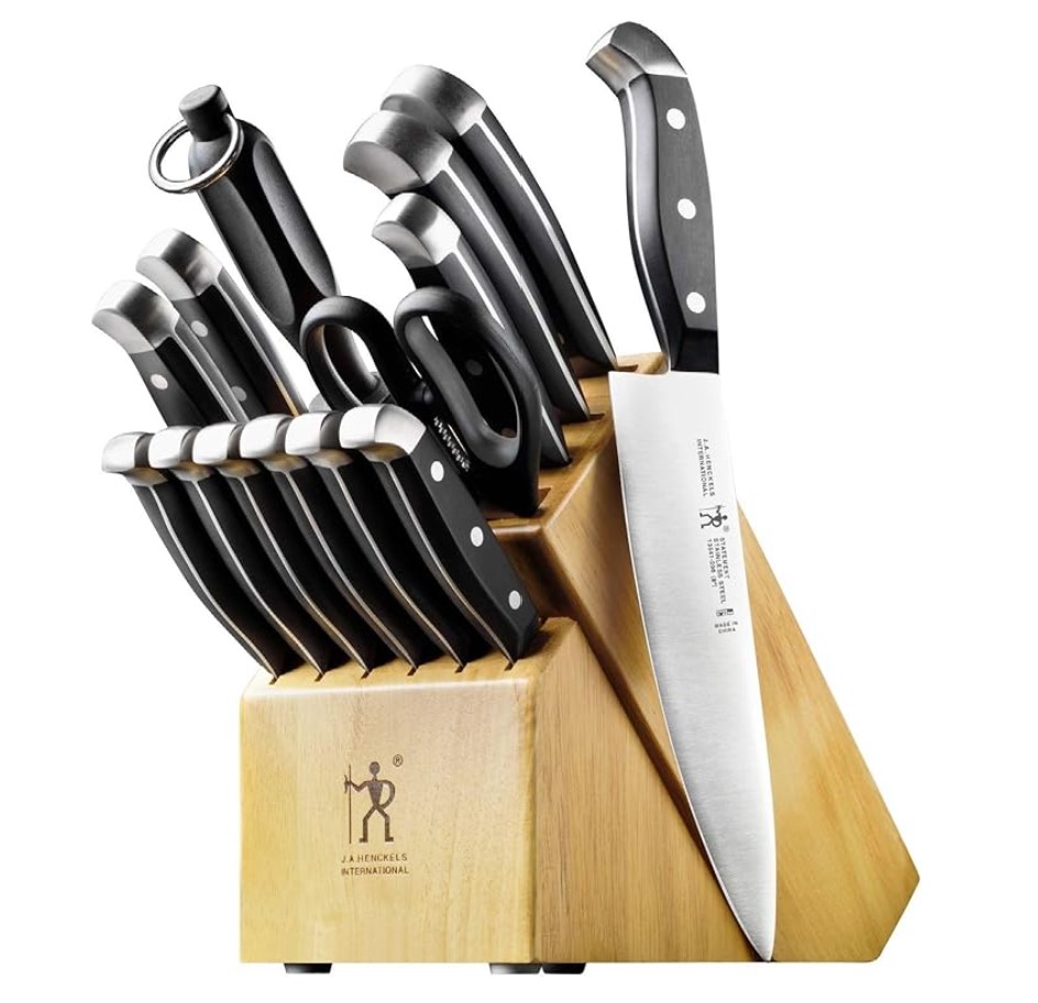 HENCKELS Premium Quality 15-Piece Knife Set with Block