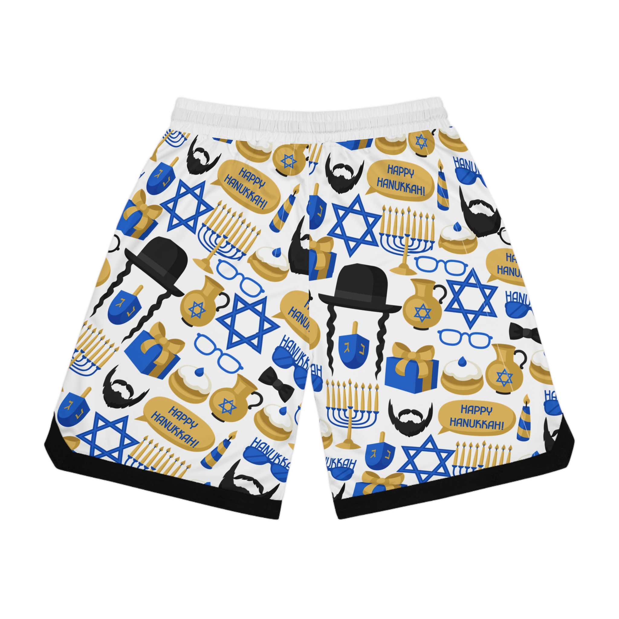 Hanukkah Basketball Rib Shorts - Image 2