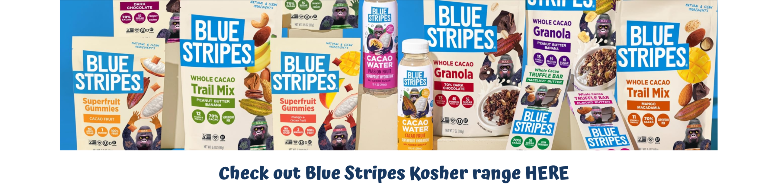 Blue Stripes Kosher Gummies Amazon Store Banner