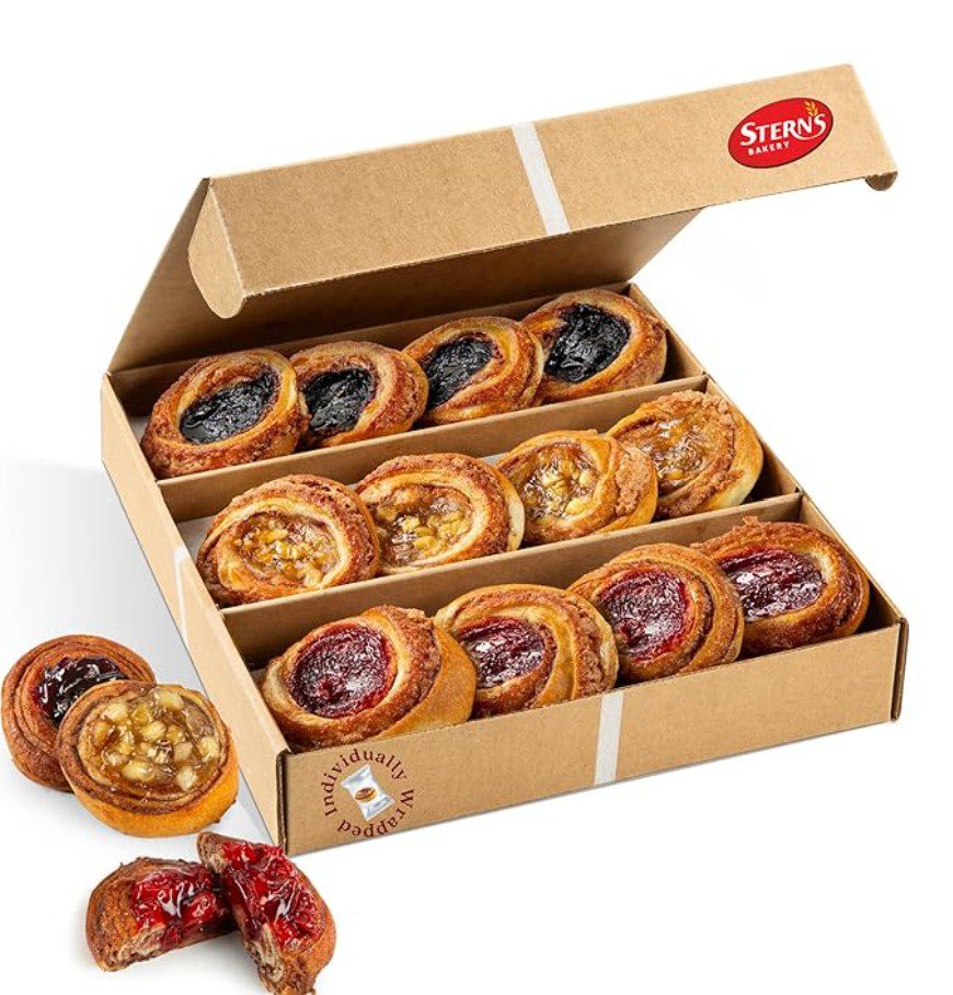 Stern's Bakery Rosh Hashanah Gift Box with assorted fruit buns — kosher holiday gift