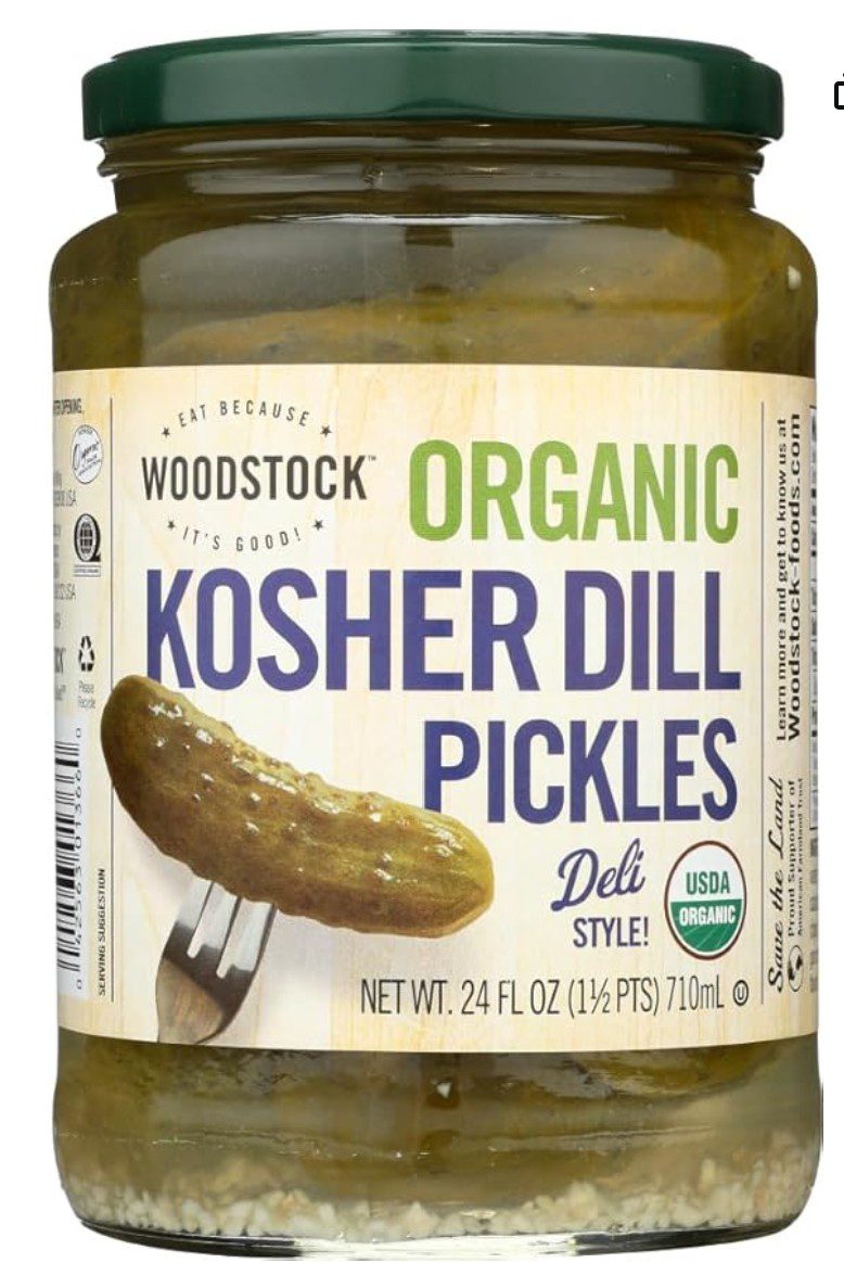 Woodstock Farms Organic Whole Kosher Dill Pickles — kosher whole pickles
