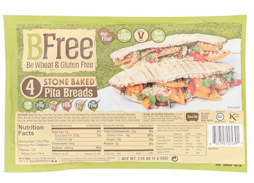 BFree Stone Baked Pita Breads — kosher gluten free pita on Amazon