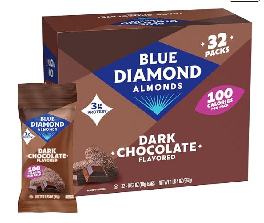Blue Diamond Dark Chocolate Cocoa Almonds — kosher certified snack