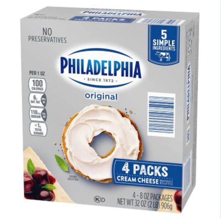 Philadelphia Original Cream Cheese 4 Pack — kosher dairy bagel topping on Amazon