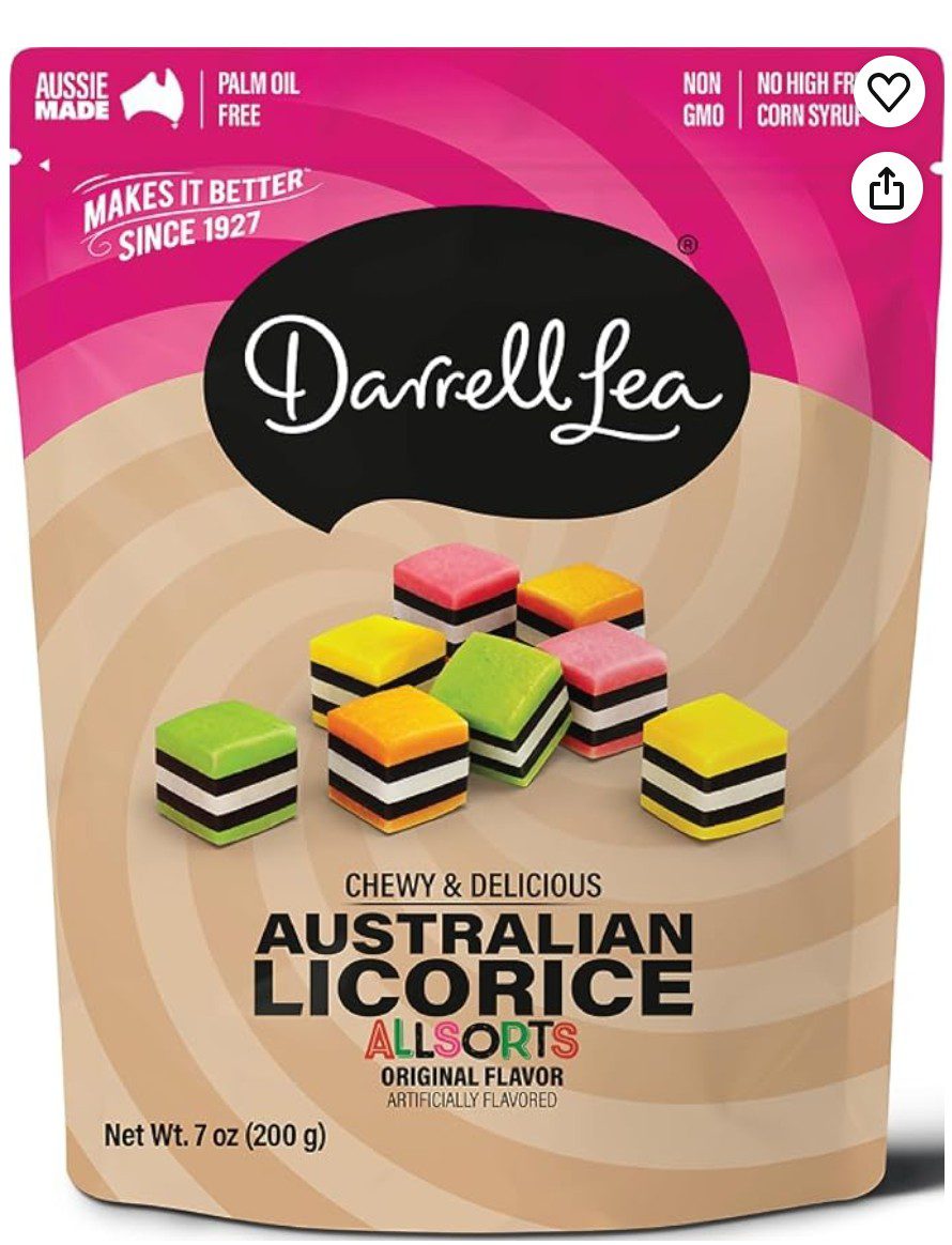 Darrell Lea Allsorts — kosher licorice on Amazon