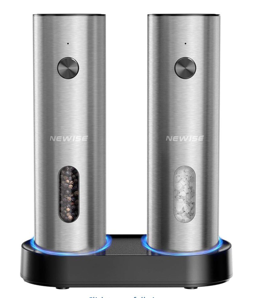 Electric Salt and Pepper Grinder Silver — sleek kosher kitchen grinder