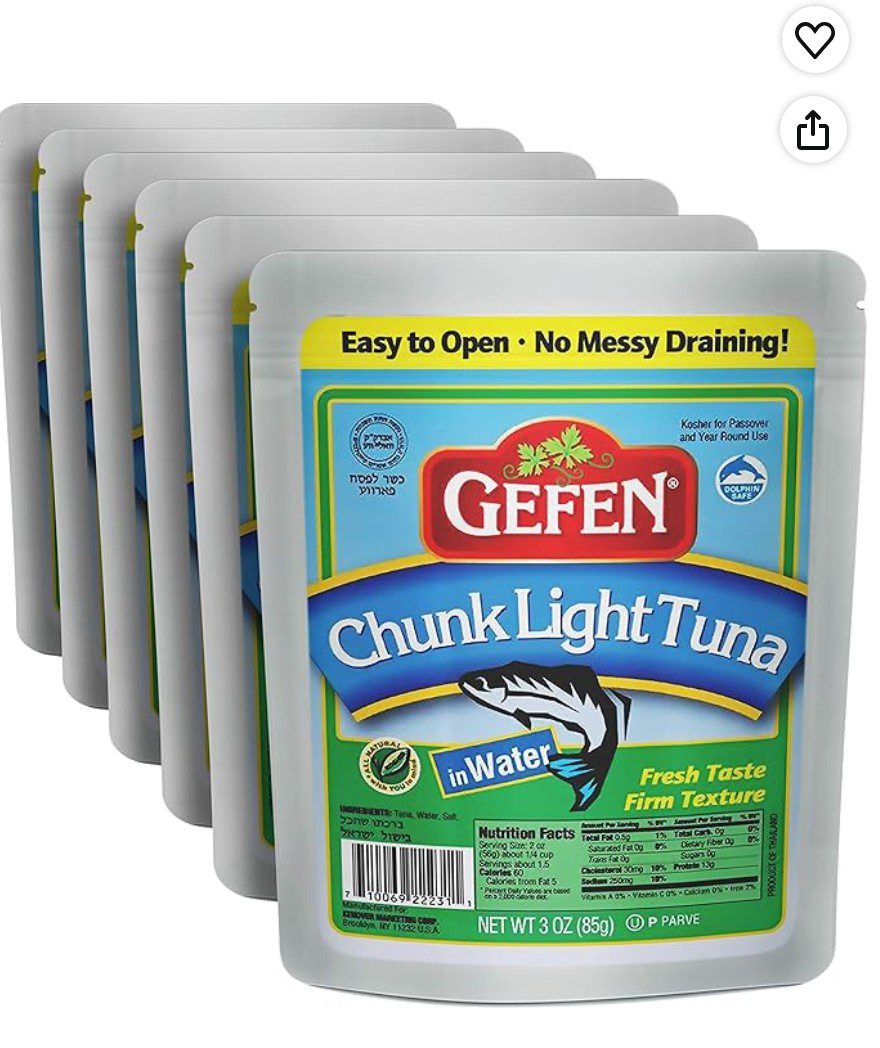 Gefen Tuna in a Pouch — kosher tuna on Amazon