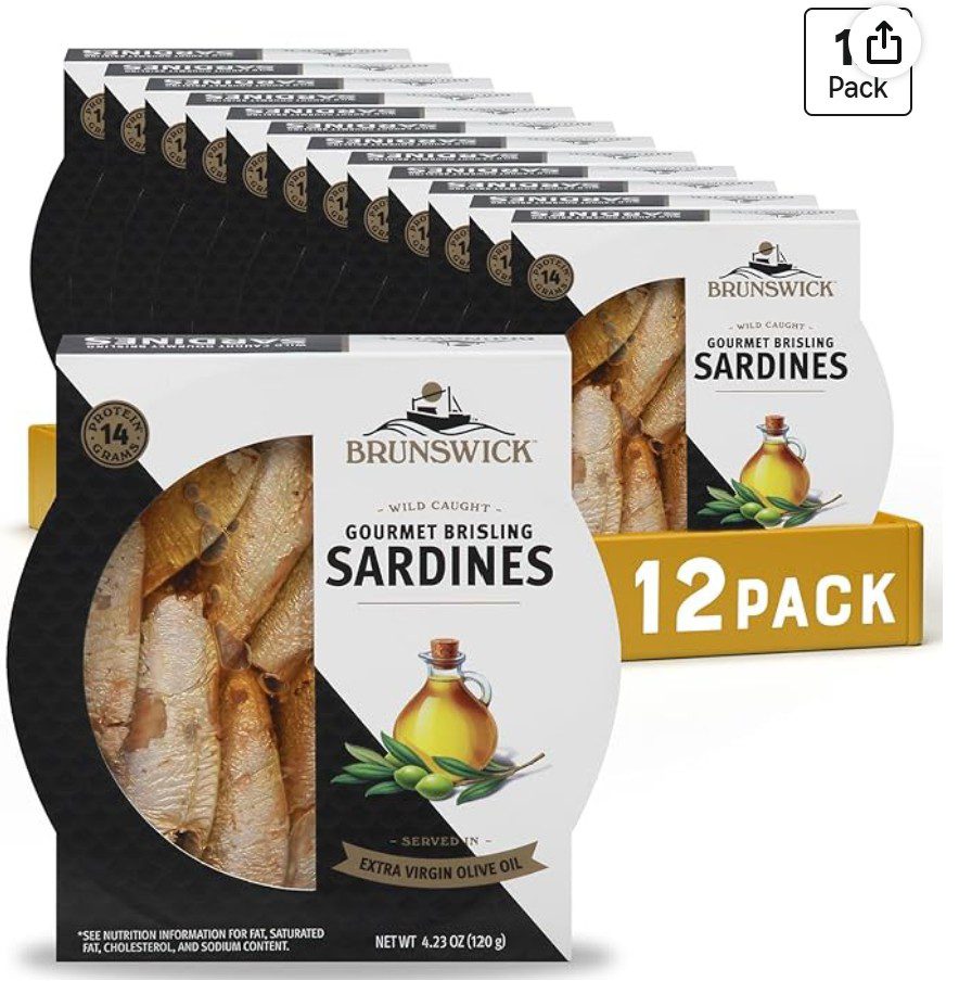 Brunswick Gourmet Brisling Sardines — kosher sardines on Amazon