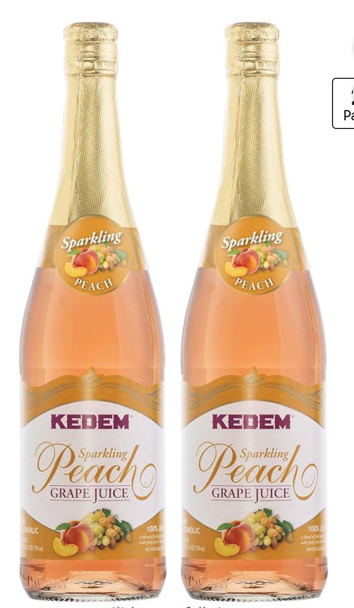 Kedem Sparkling Peach Grape Juice — kosher sparkling grape juice on Amazon