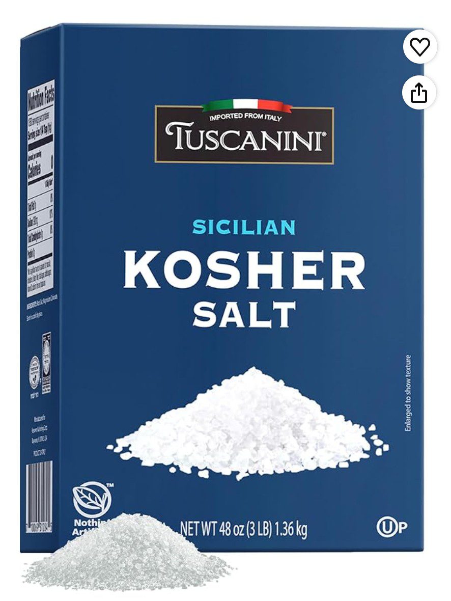 Tuscanini Medium Grind Coarse Kosher Salt — Sicilian sea salt kosher for Passover