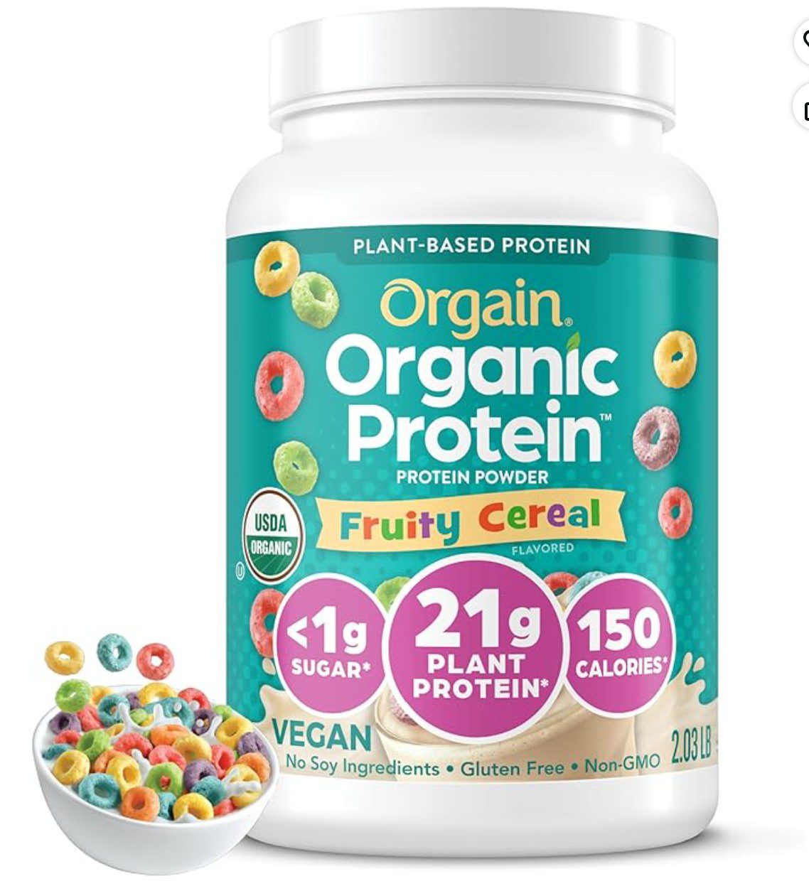 Orgain Plant Based Protein Powder — kosher certified on Amazon