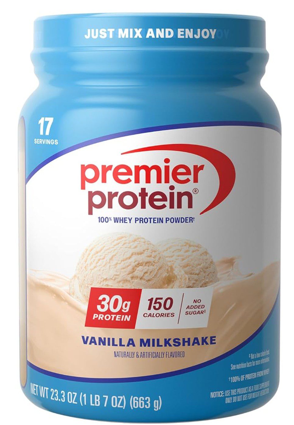 Premier Protein Vanilla Milkshake Powder — kosher protein powder on Amazon
