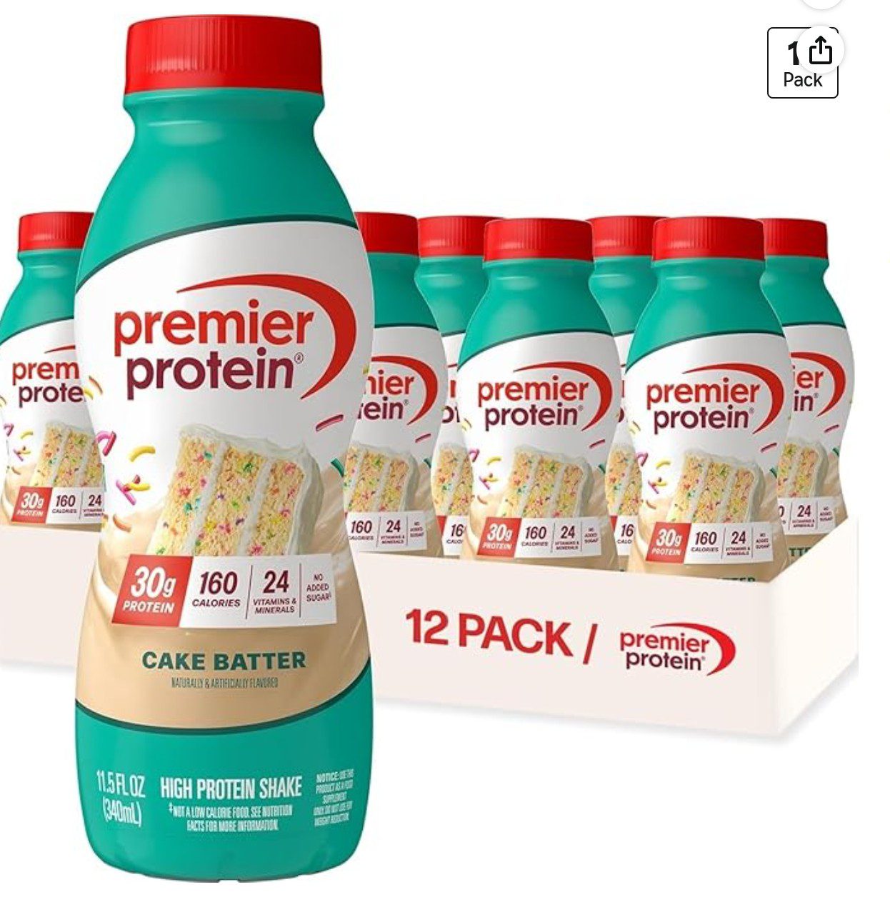 Premier Protein Cake Batter Shake — kosher protein shake on Amazon