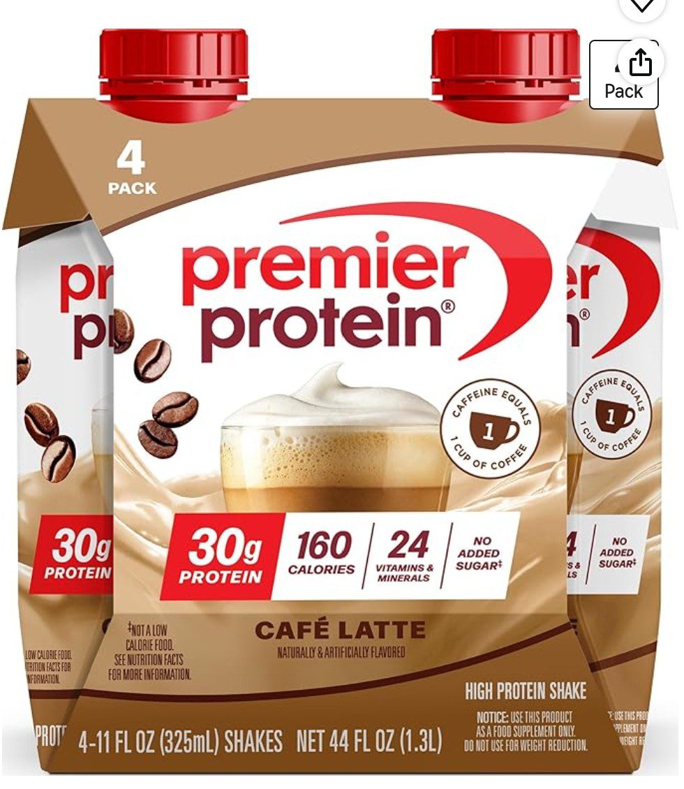 Premier Protein Latte 4-Pack — kosher protein shake multi-pack on Amazon