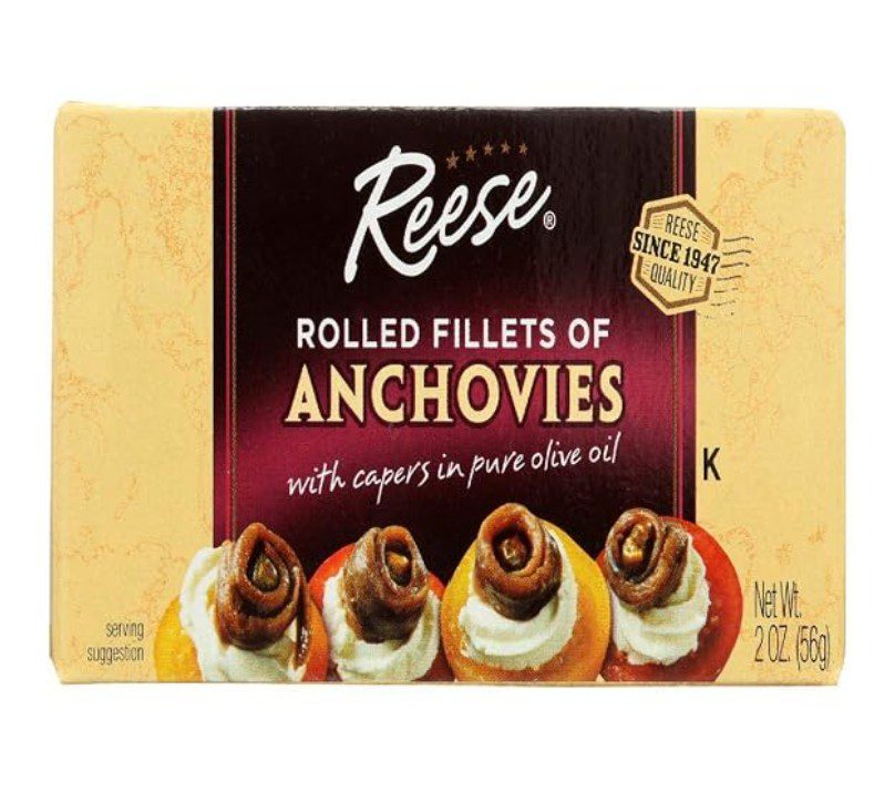 Reese Rolled Anchovy Fillets — kosher anchovies on Amazon