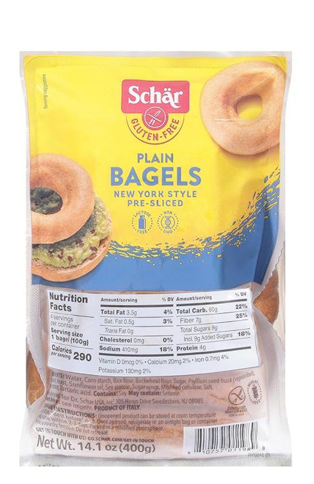 Schar Gluten Free New York Style Kosher Bagels — certified kosher gluten free bagels