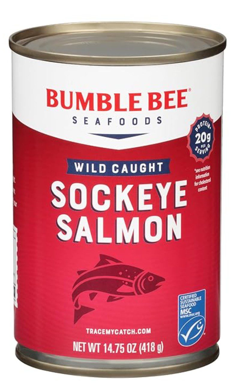 Bumble Bee Sockeye Salmon canned — kosher salmon on Amazon