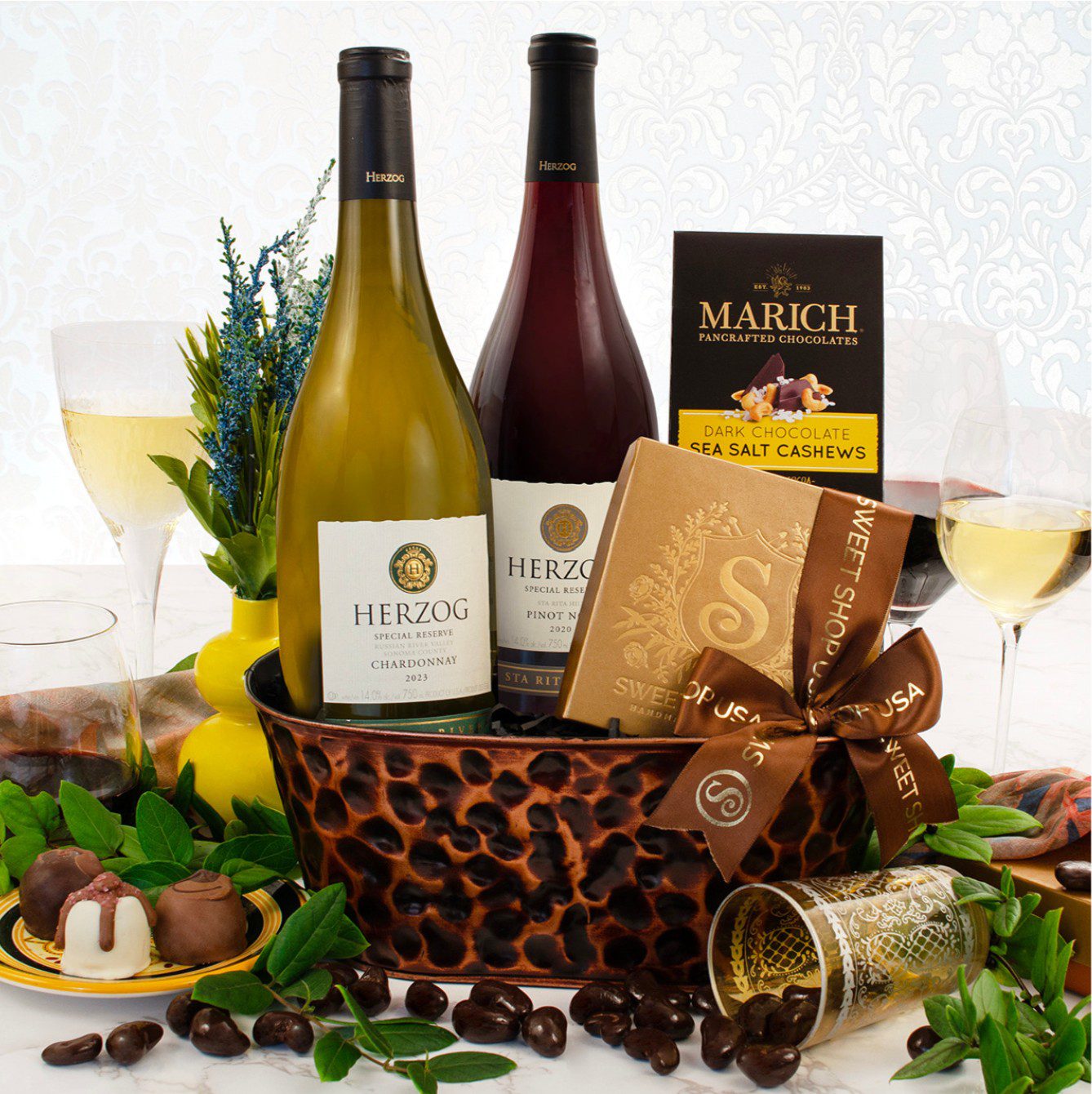 Herzog Special Reserve Kosher Wine Duo Gift Hamper — kosher wine gift for Rosh Hashanah