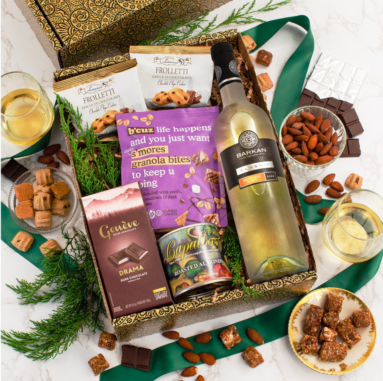 Masada Kosher Fruit and Food Gift Basket — kosher wine and food gift for Rosh Hashanah