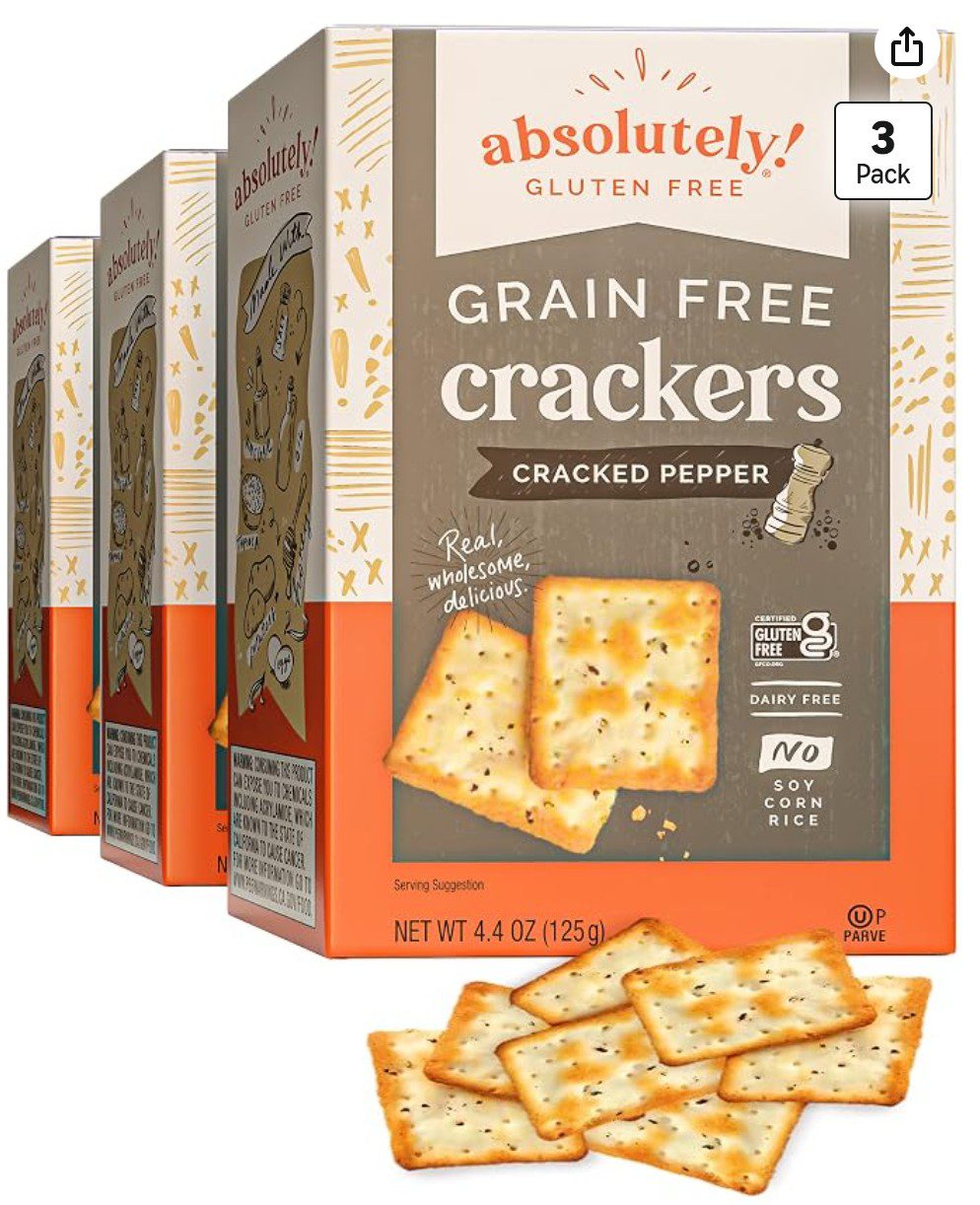 Absolutely Crackers Cracked Pepper — kosher for Passover crackers