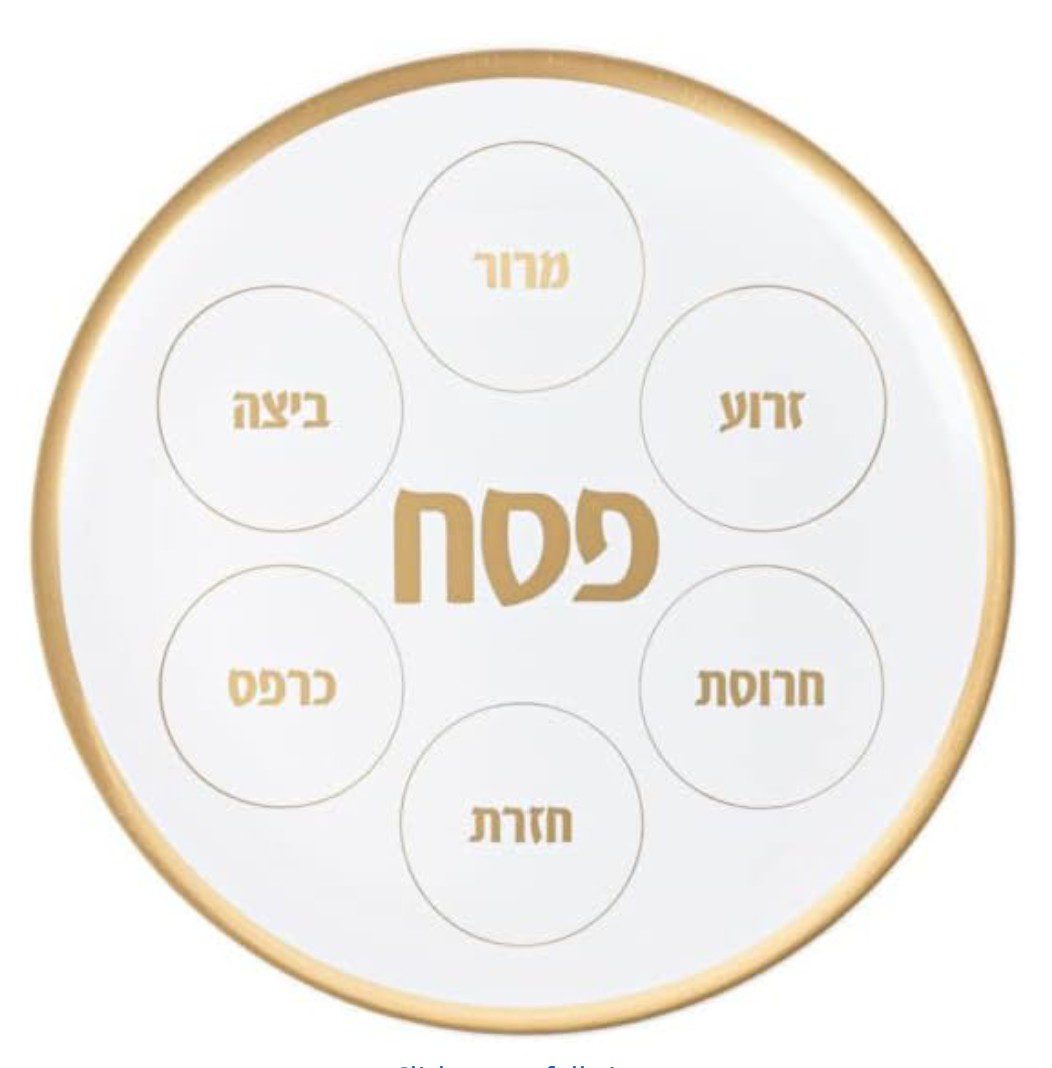 Disposable Seder Plate — kosher for Passover Seder essential