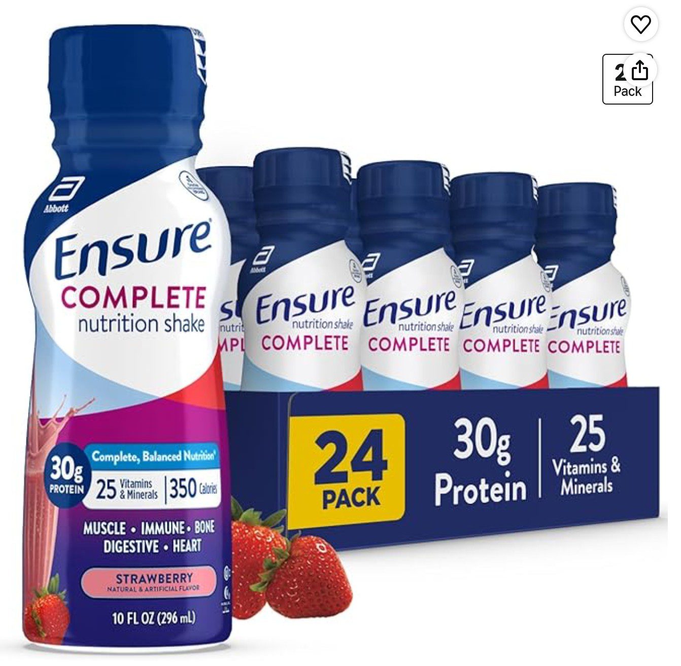 Ensure Complete Nutrition Meal Replacement Shake Strawberry — kosher meal replacement shake on Amazon