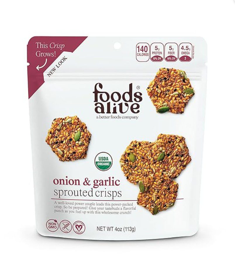 Foods Alive Onion and Garlic Sprouted Crisps — kosher vegan crackers