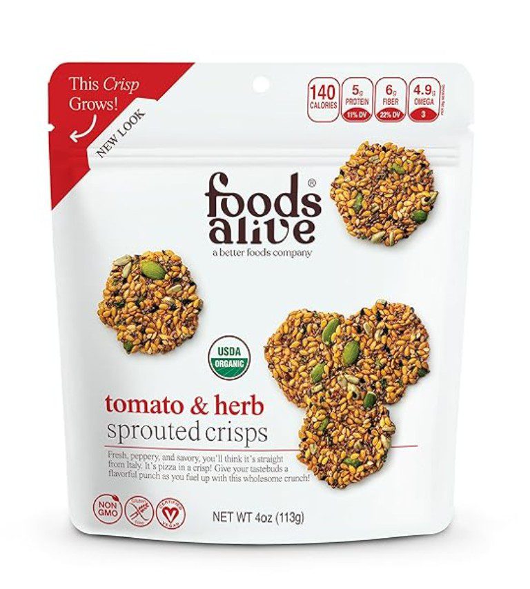 Foods Alive Tomato and Herb Crisp Crackers — kosher vegan crackers