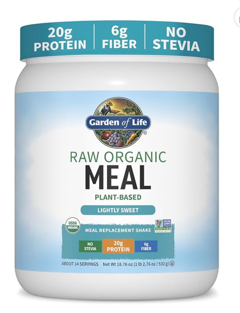 Garden of Life Raw Organic Meal Replacement Lightly Sweet — kosher pareve meal replacement powder on Amazon