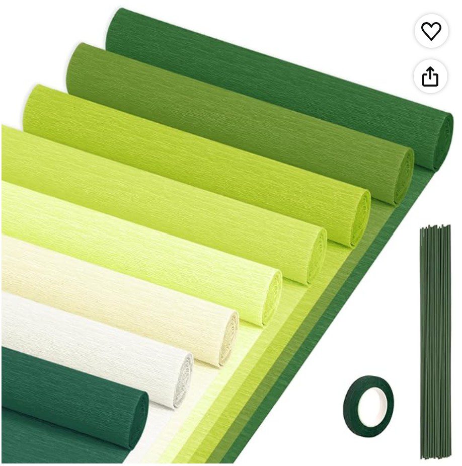 Green Crepe Paper Roll for Sukkot decorating