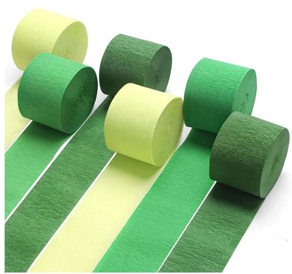 Green Crepe Paper for Sukkot crafts and decorations