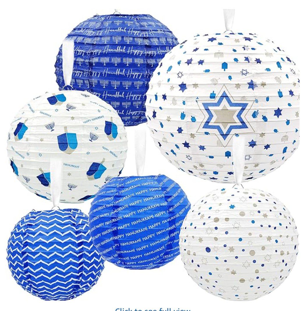 The Dreidel Co. Hanukkah Hanging Ball Decorations