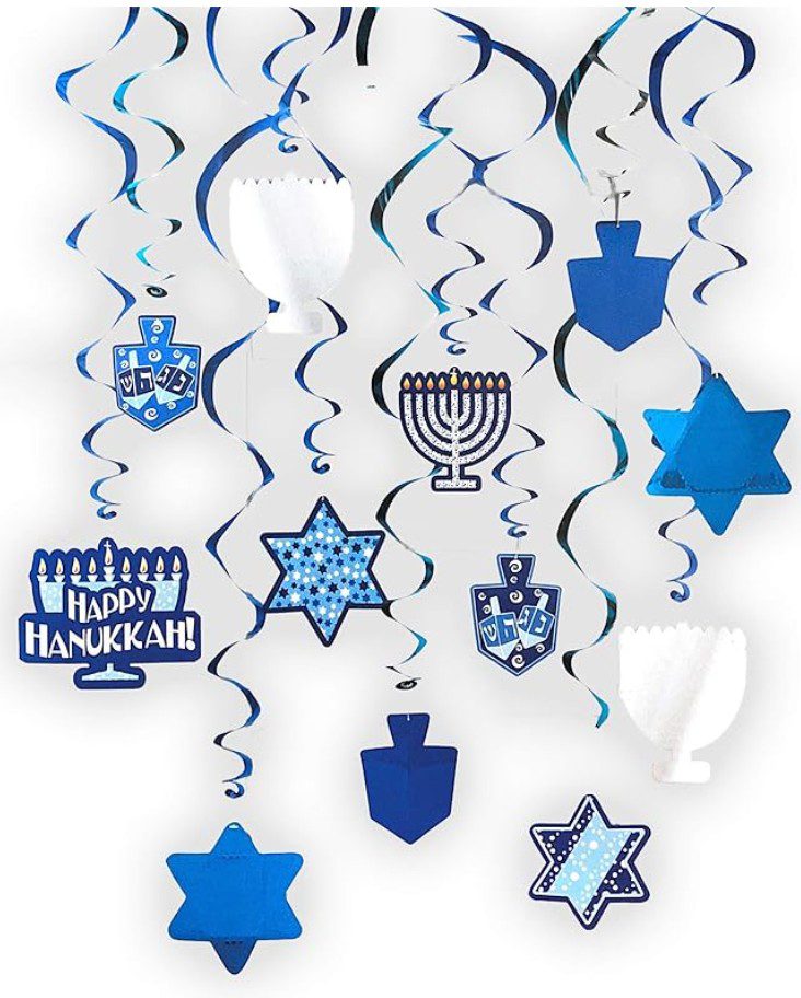 Hanukkah Swirl Hanging Decorations