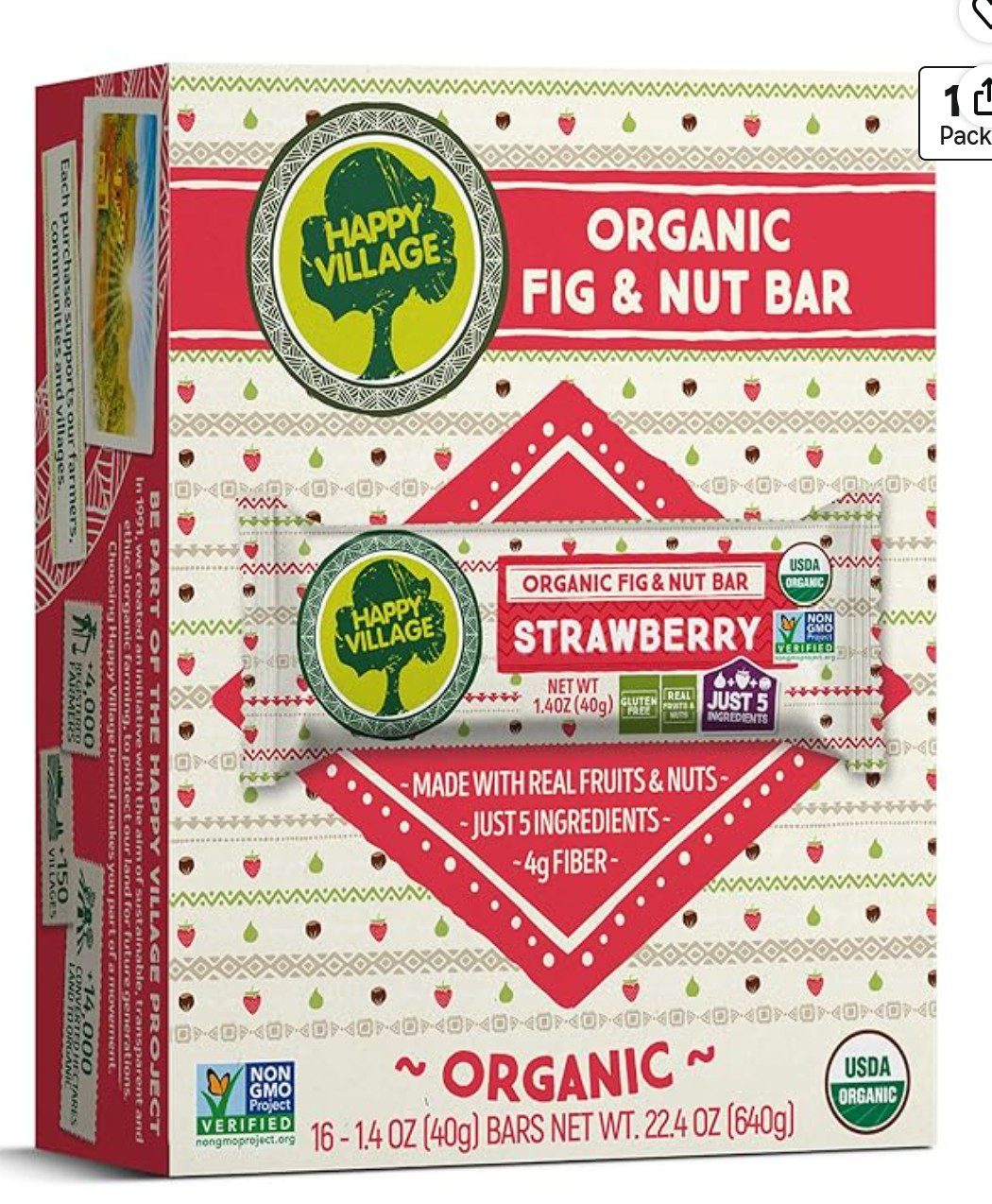 Happy Village Strawberry Fig Nut Bar — kosher seven species snack