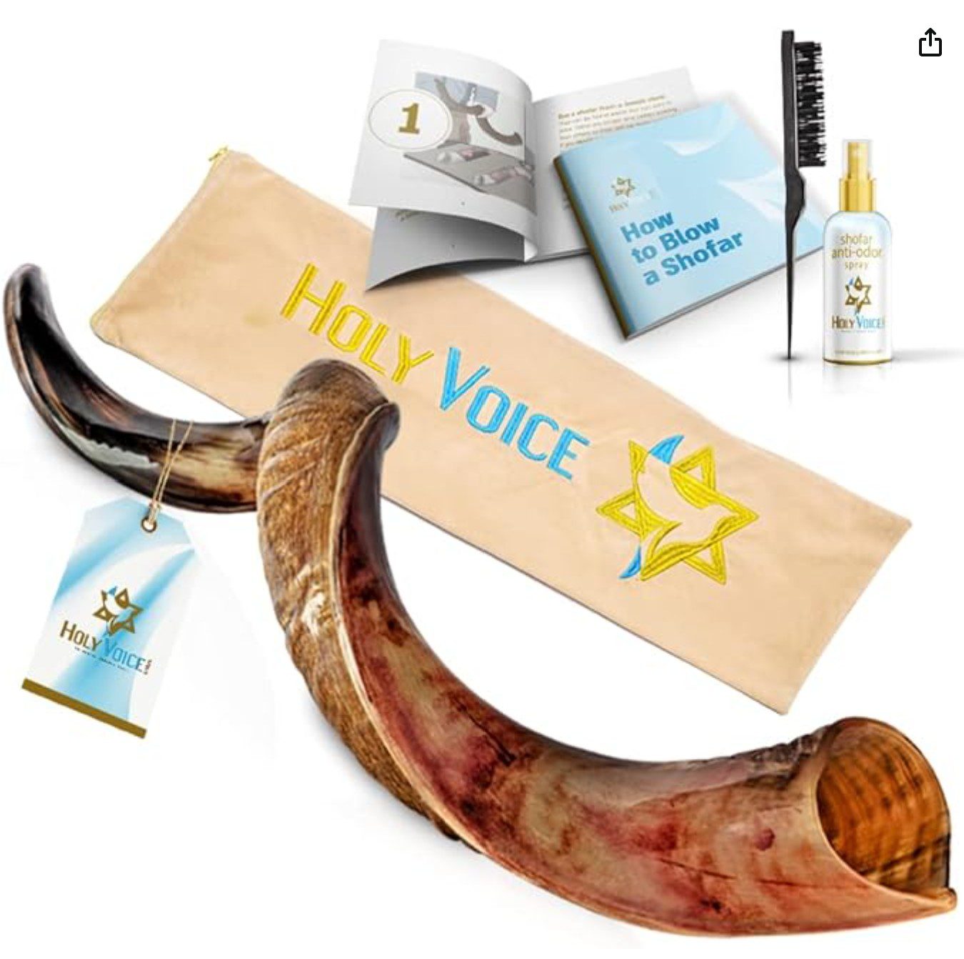 Holy Voice Kudu Shofar — polished shofar for Rosh Hashanah