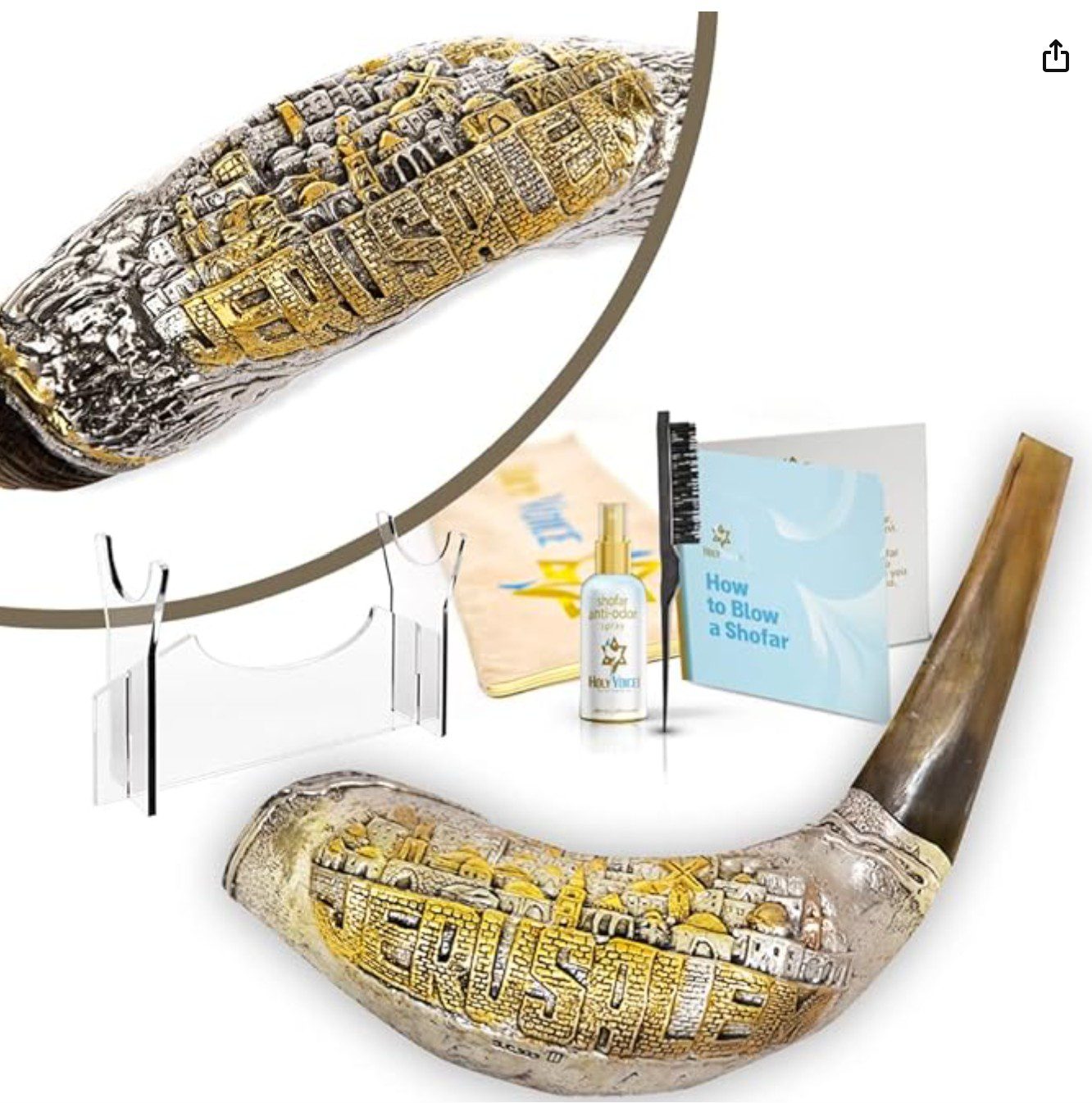 Holy Voice Silver-Plated Shofar — shofar for Rosh Hashanah
