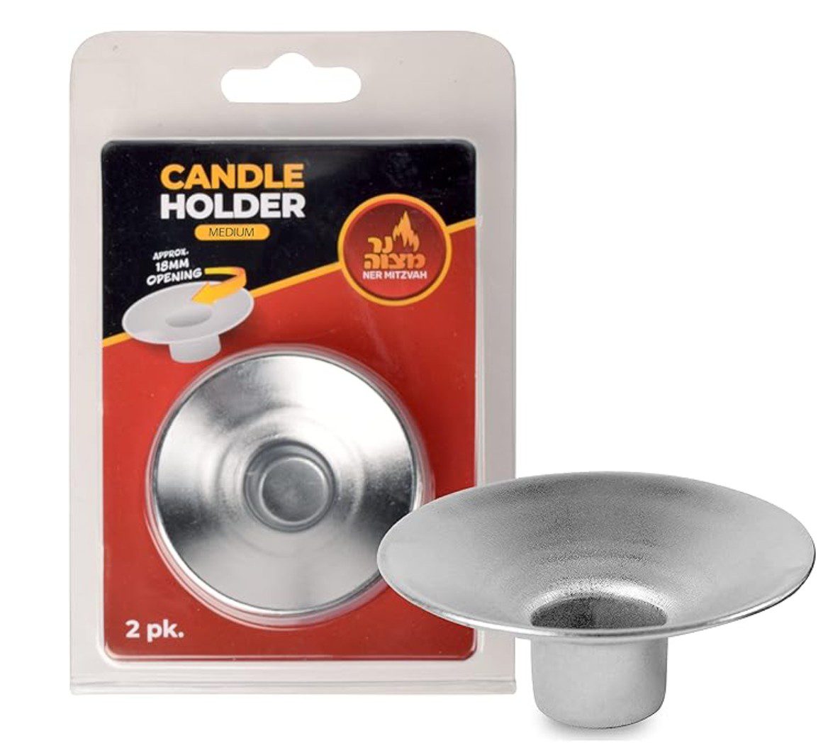 Ner Mitzvah candle holder protector — Shabbat candlestick accessory