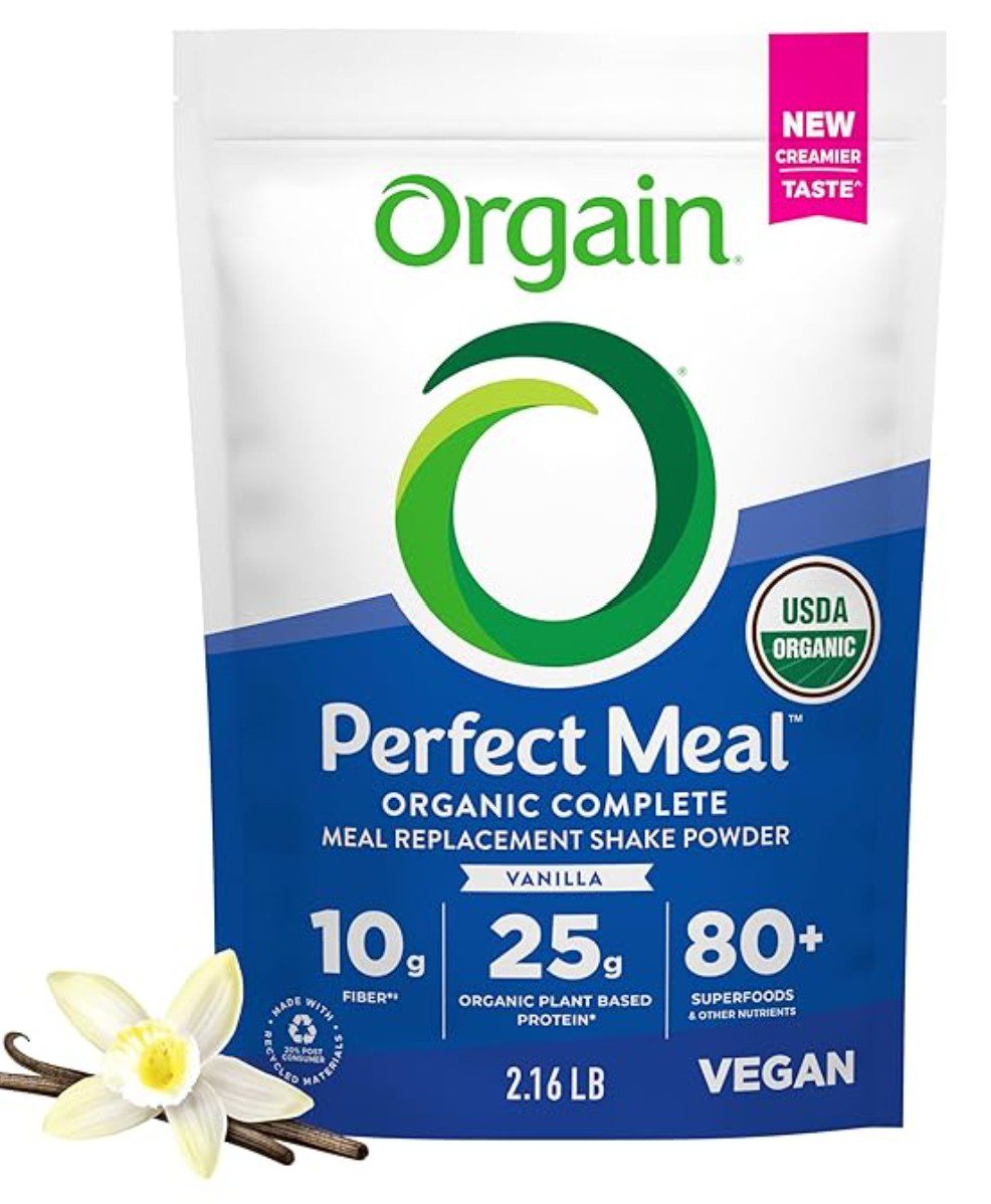 Orgain Meal Replacement Protein Powder— kosher meal replacement powder on Amazon