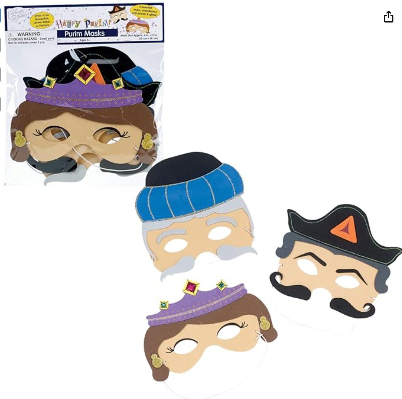 Rite-Lite Purim Face Masks — Purim costume accessory