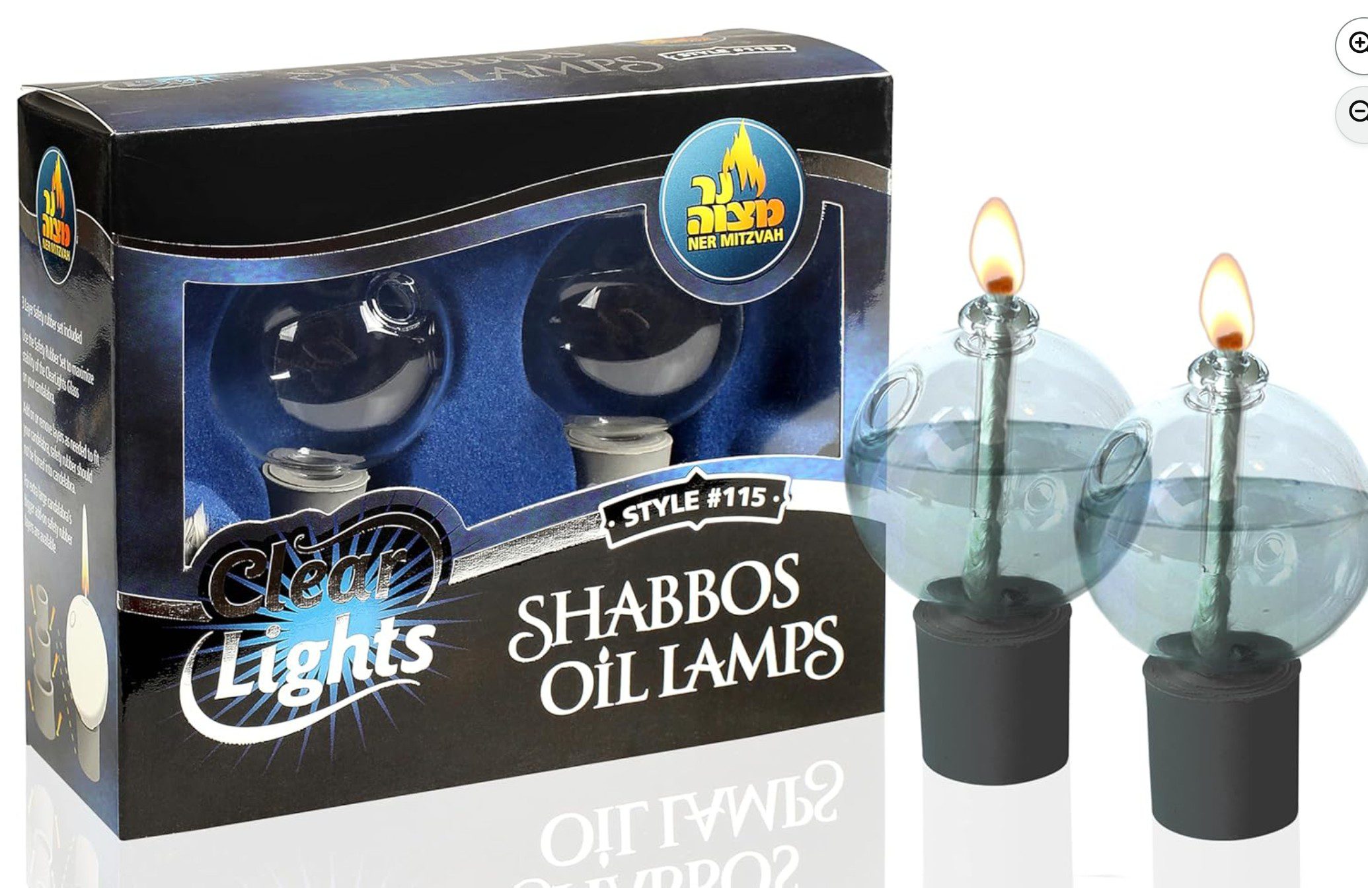 Shabbat oil lamp set for candle lighting