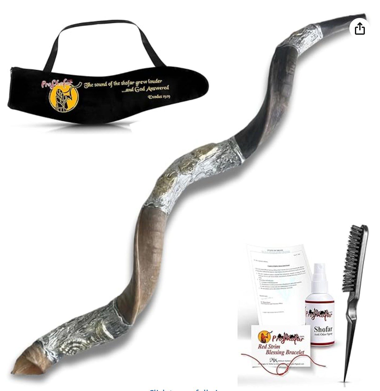 Proshofar Silver Shofar made in Israel — shofar for Rosh Hashanah