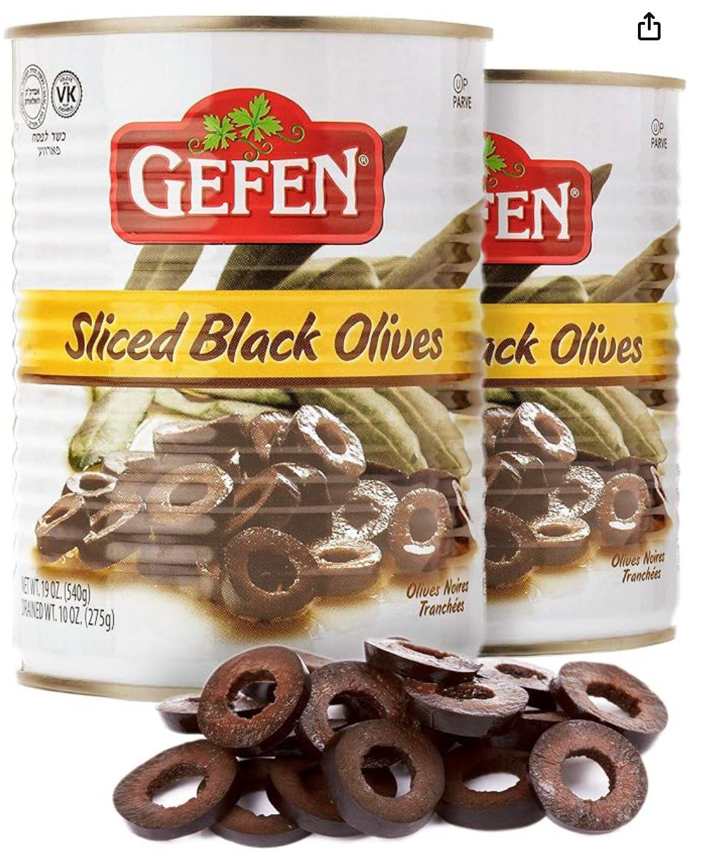 Sliced Black Olives — kosher for Passover preserved vegetable