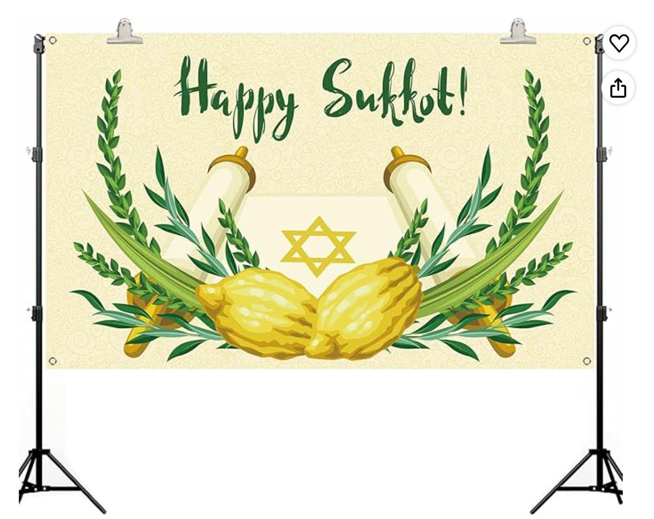 Happy Sukkot banner decor — hanging sign for the sukkah on Amazon
