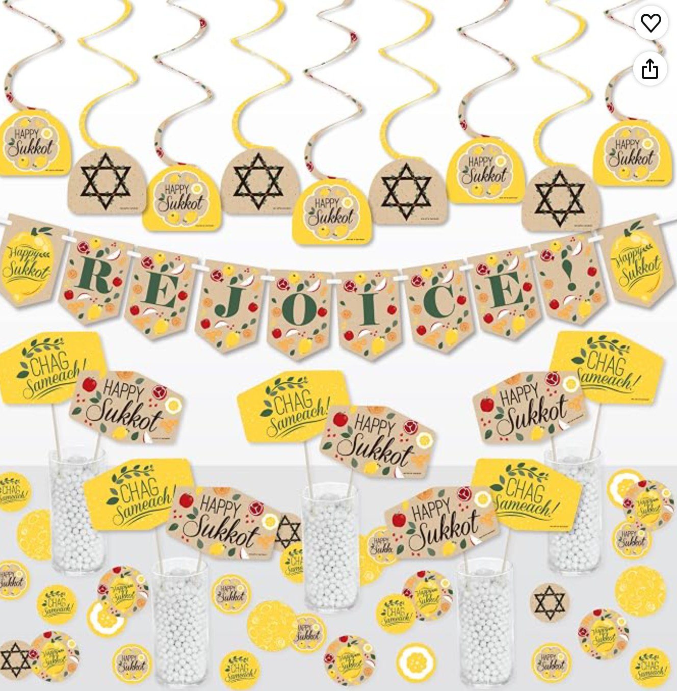 Sukkot decorations hanging set by Big Dot on Amazon